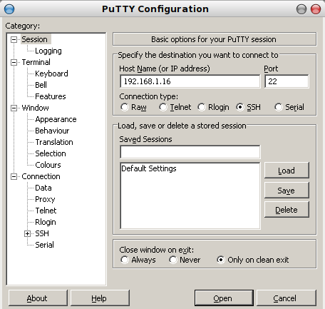 login SSH perangkat UniFi via PuTTY