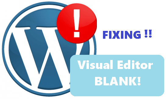 cara memperbaiki visual editor wordpress Blank