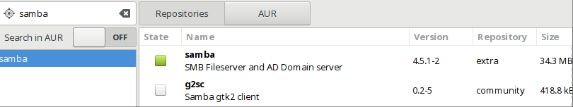 Cara Sharing File dan Printer di Arch linux dengan Samba isntall samba service di arch linux