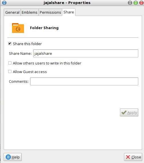 Cara Sharing File dan Printer di Arch linux dengan Samba opsi samba file sharing pada file manager setelah mengaktifkan usershare option