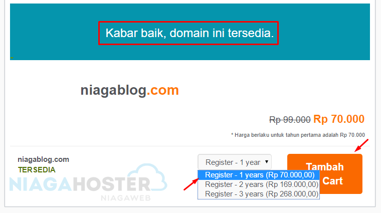 memilih durasi kontrak domain niaga hoster