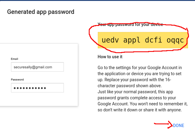 google app password