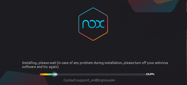 proses installasi nox app player