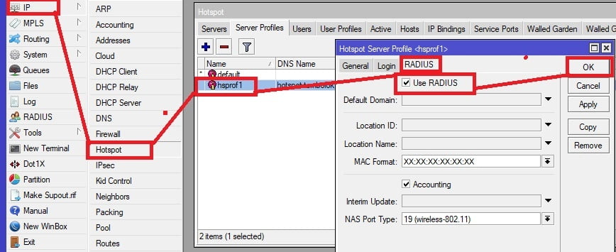 cara setting hotspot untuk menggunakan database user radius server userman