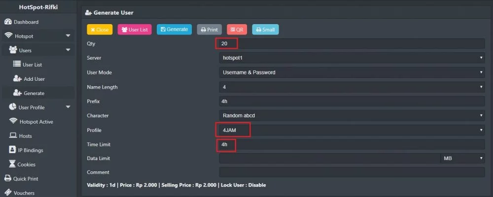 Cara Setting Hotspot Mikrotik Dari Awal Sampai Akhir generate voucher hotspot
