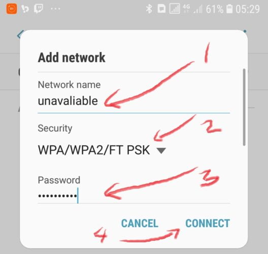 cara konek ke WiFi yang SSID nya disembunyikan