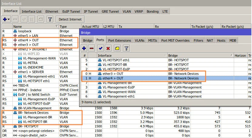 cara setting vlan di bridge atau slave interface