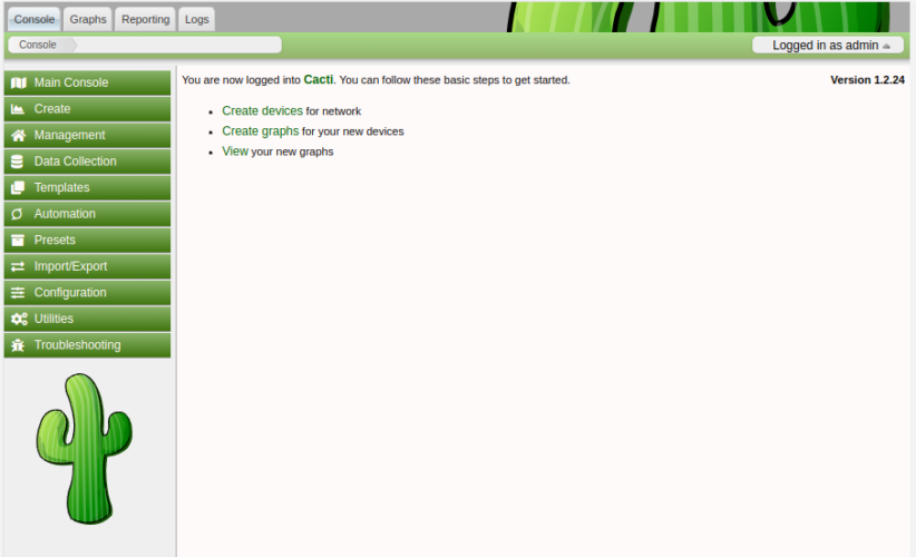Cara Install Cacti di Linux Ubuntu 22.04 | Terbaru tampilan halaman admin cacti