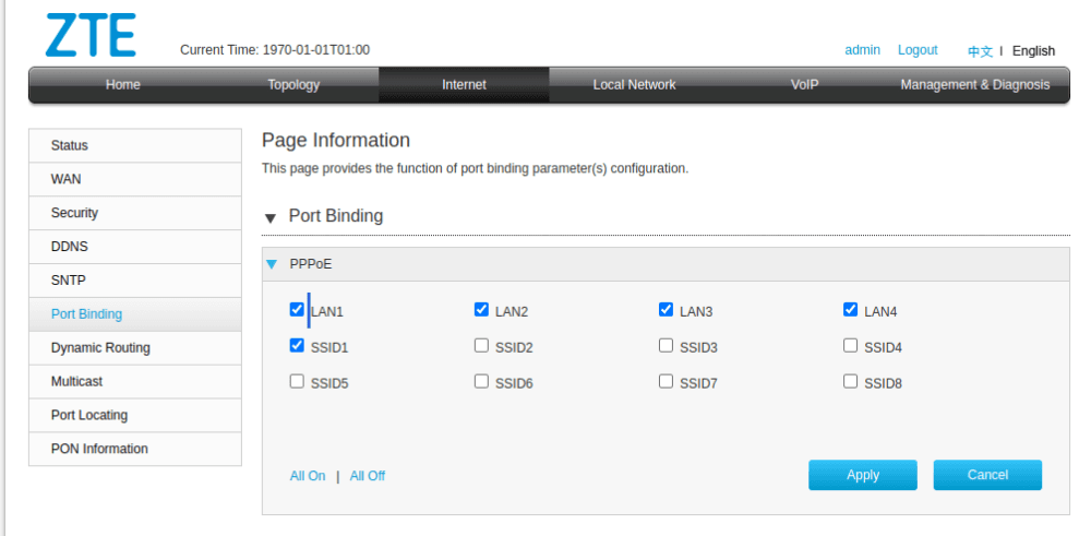Cara Setting Modem ZTE F670L untuk PPPoE & Hotspot port binding ZTE F670L